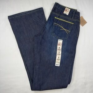 Cruel Girl Jeans Women's 7 Xlong Allison Slim Blue Denim Flare Low Lean